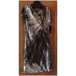 ESCADA designer dress - stretchy pull on black and white dress size medium NWT